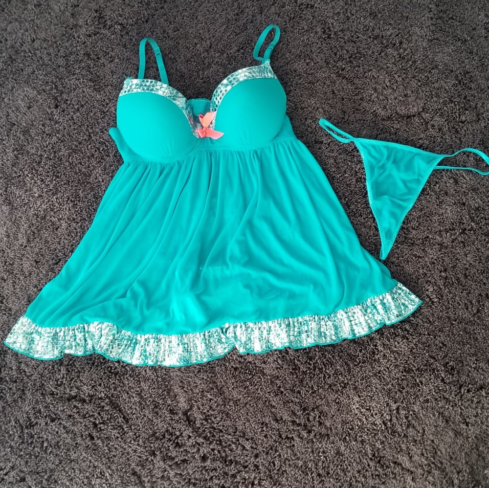 Mermaid Teal Lingerie Set
